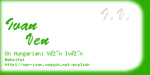 ivan ven business card